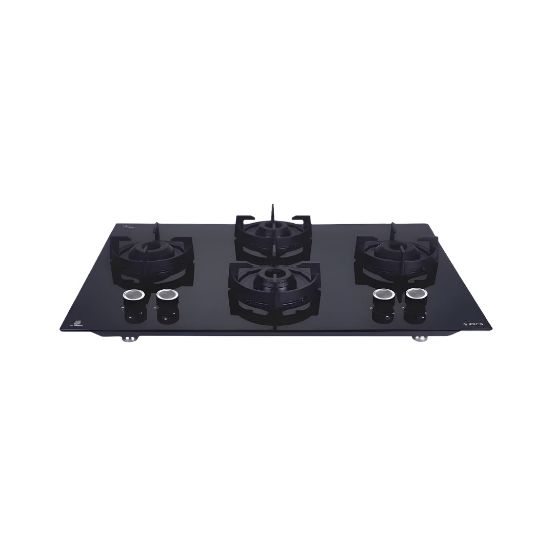 ELICAFLEXI491LotusINDHDBrass4BurnerBuilt-inHob_Black_FrontView_1