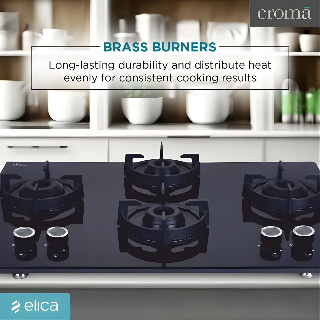 ELICA FLEXI 491 Lotus IND HD Brass 4 Burner Built-in Hob – Black_9