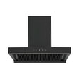 Elica BLDC T Hood HAC 60 LTW MS NERO 60 cm Filterless Auto-Clean Kitchen Chimney – Black_Front View