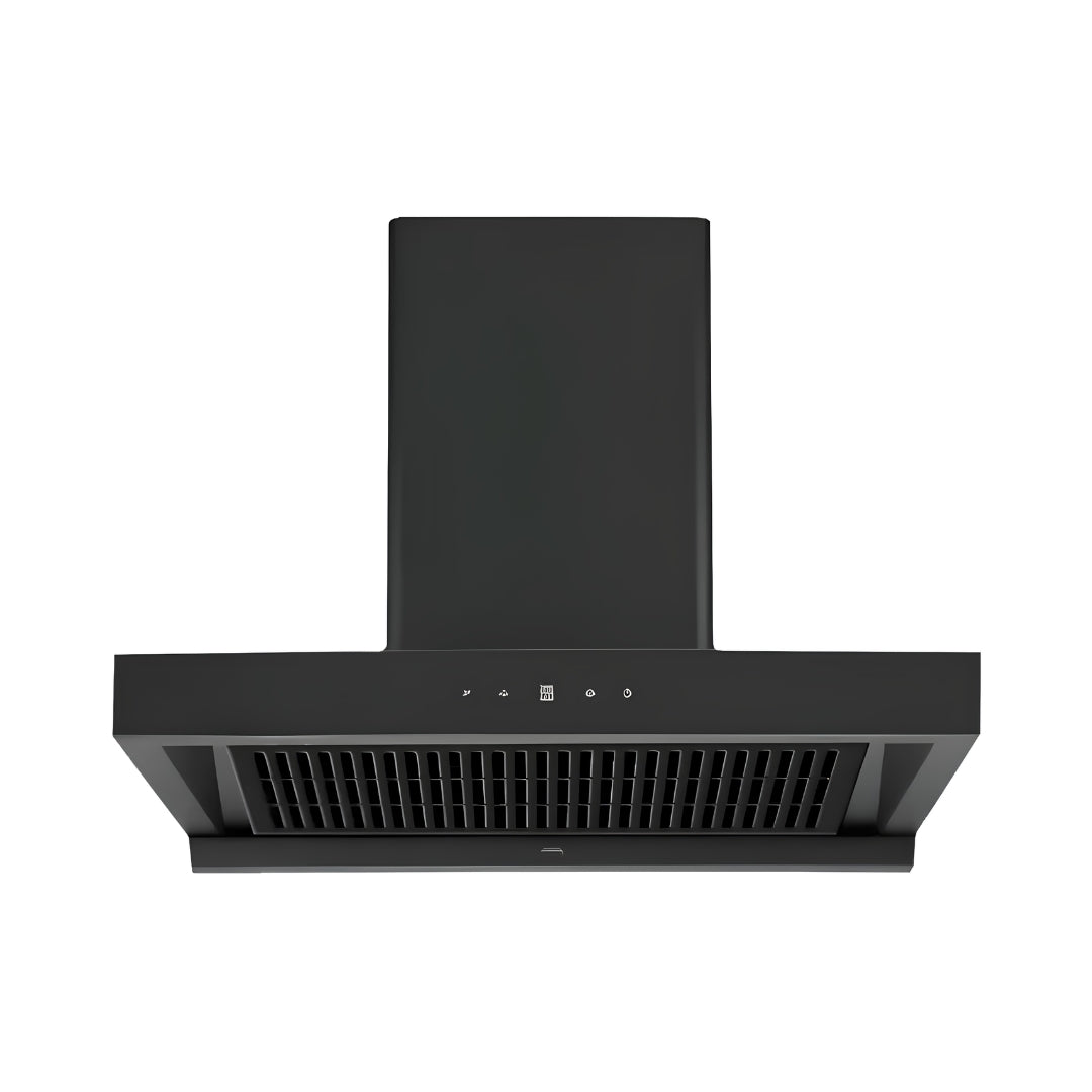 Elica BLDC T Hood HAC 60 LTW MS NERO 60 cm Filterless Auto-Clean Kitchen Chimney – Black_Front View