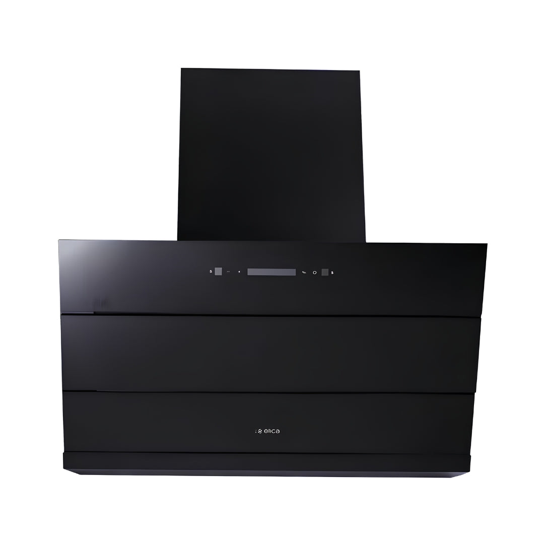 Elica EFL 3V 901 BLDC HAC LTW MS Nero 90 cm Filterless Auto-Clean Kitchen Chimney – Black_Front View