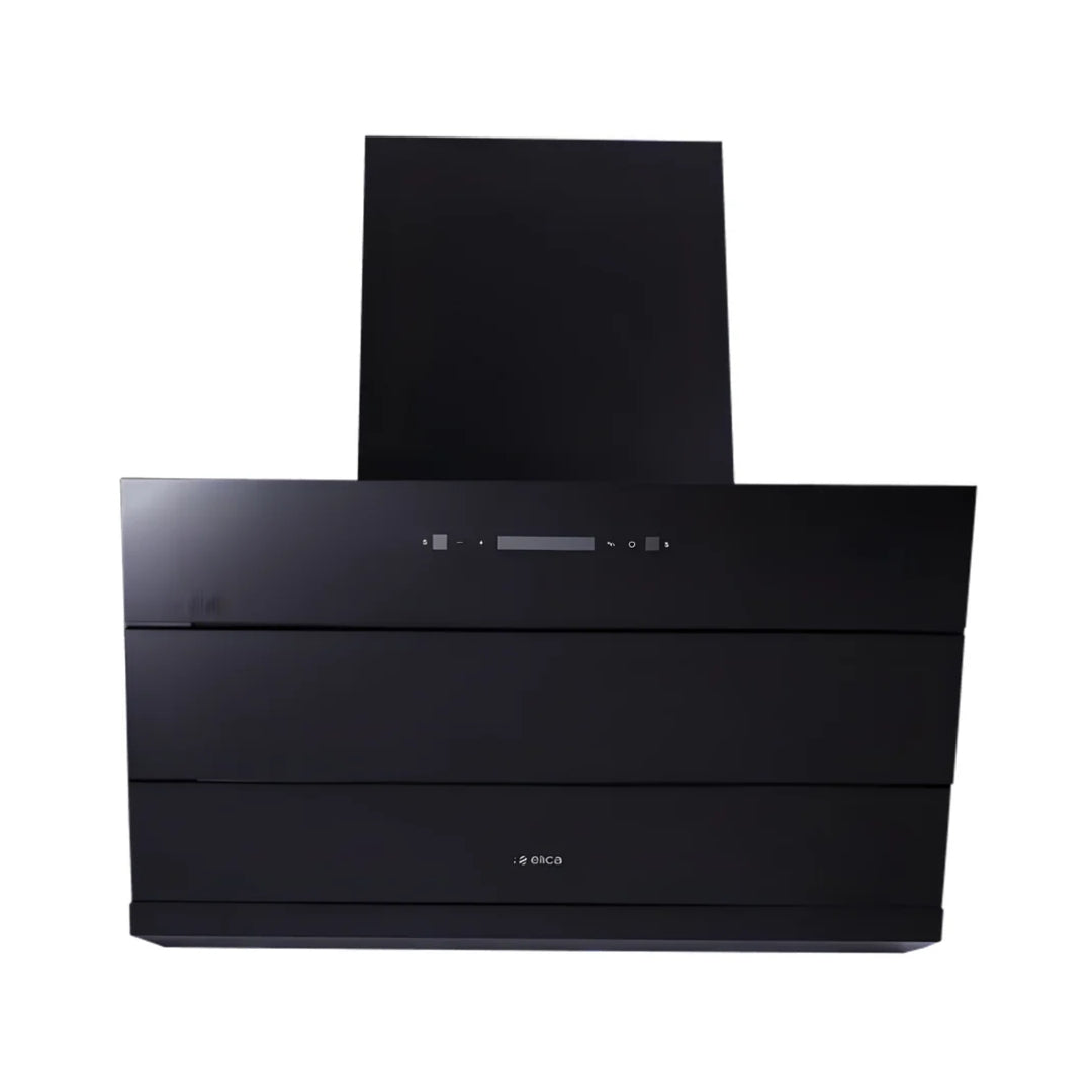 Elica EFL 3V 901 HAC LTW MS NERO 90 cm Filterless Auto-Clean Wall Mounted Kitchen Chimney – Black_Front View