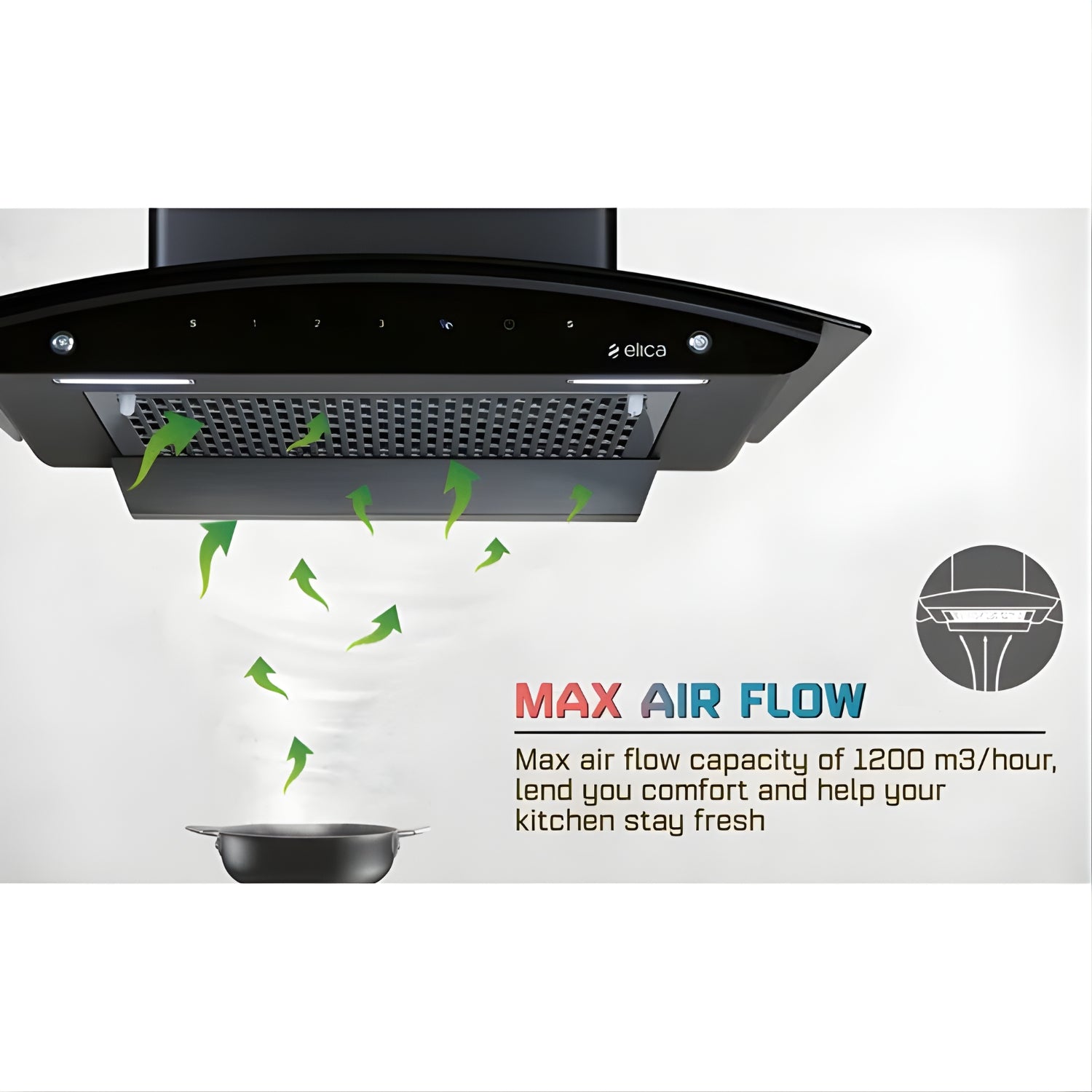 Elica FL 900 SLIM HAC MS NERO Filterless Auto Clean Chimney – Black_2