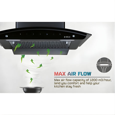 Elica FL 900 SLIM HAC MS NERO Filterless Auto Clean Chimney – Black_2