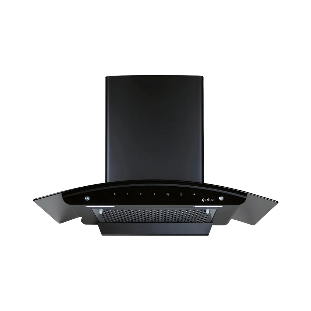 Elica FL 900 SLIM HAC MS NERO Filterless Auto Clean Chimney – Black_Front View