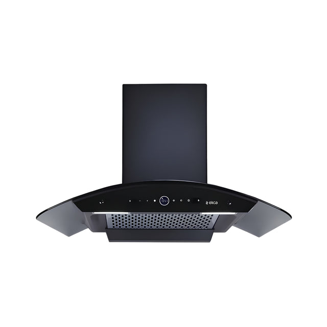 Elica PRO PLUS FL BLDC 90 cm Wall‑Mounted Chimney – Black_Front View
