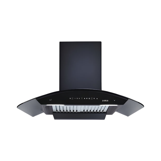 Elica WDBF PLUS HAC LTW MS Nero 90 cm Auto-Clean Kitchen Chimney – Black_Front View