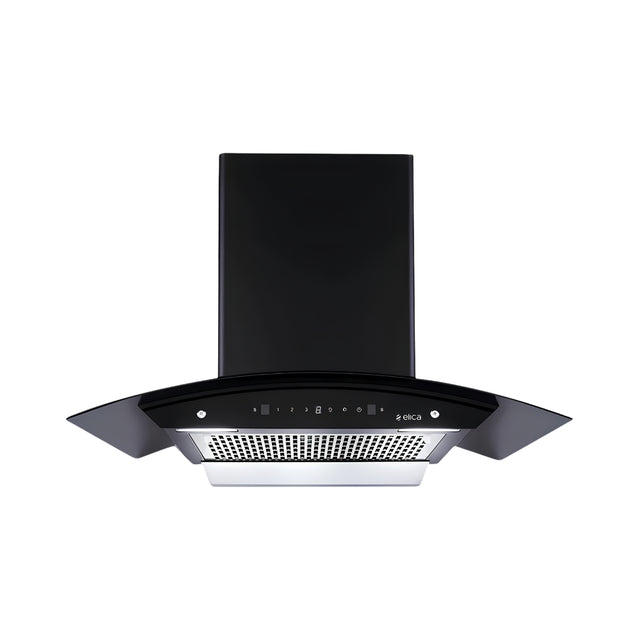 Elica WDFL 906 HAC LTW MS Nero 90 cm Filterless Auto-Clean Kitchen Chimney – Black_Front View