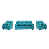 Emden Pro Premium Fabric Sofa Set (3+1+1 Seater) - Blue