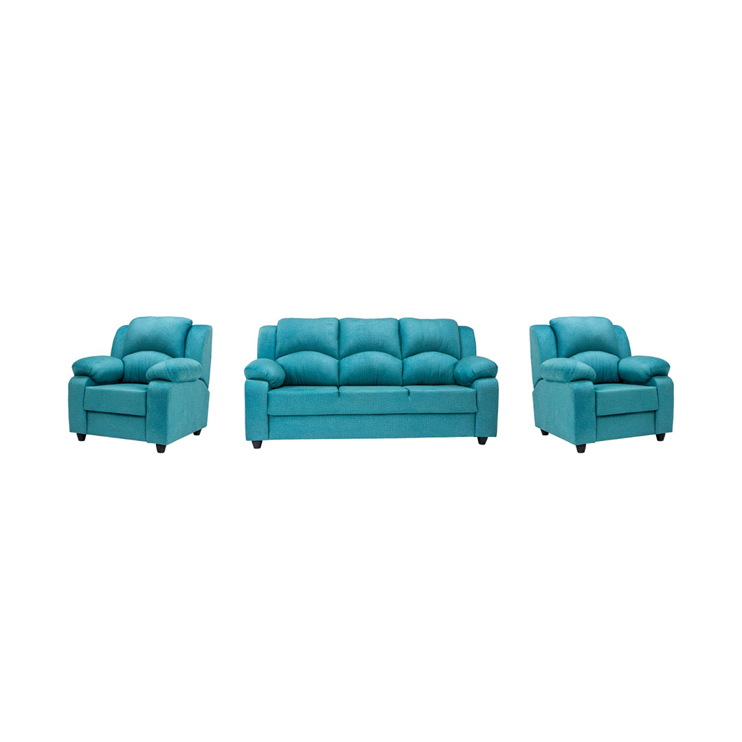 Emden Pro Premium Fabric Sofa Set (3+1+1-Seater) - Blue_1