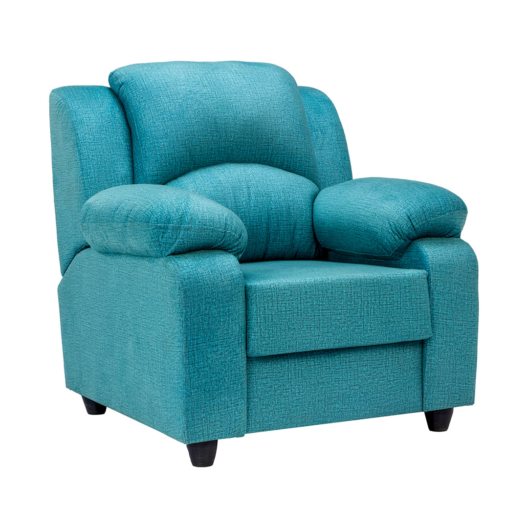 Emden Pro Premium Fabric Sofa Set (3+1+1-Seater) - Blue_3