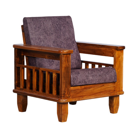 Emerald Wooden Sofa 1-Seater - Natural Finish_1