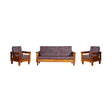 Emerald Wooden Sofa Set (3+1+1-Seater) - Natural Finish_1