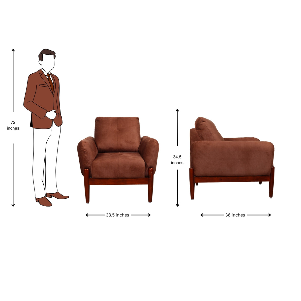 Enfield Fabric Sofa Set (3+1+1-Seater) - Maroon