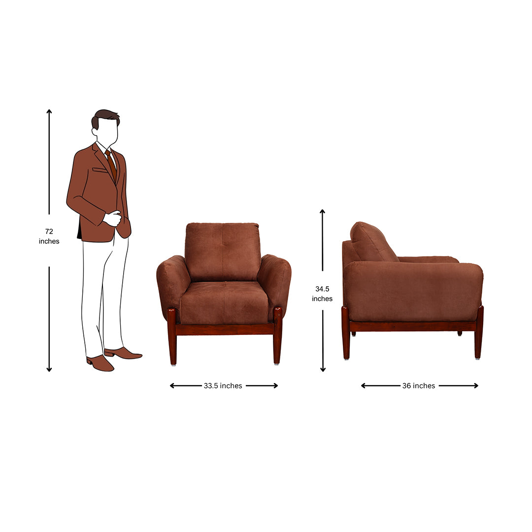 Enfield Fabric Sofa 1-Seater - Maroon_5