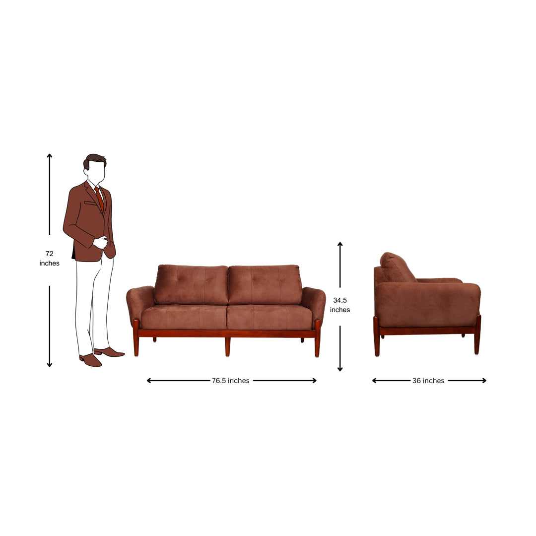 Enfield Fabric Sofa 3-Seater - Maroon_5