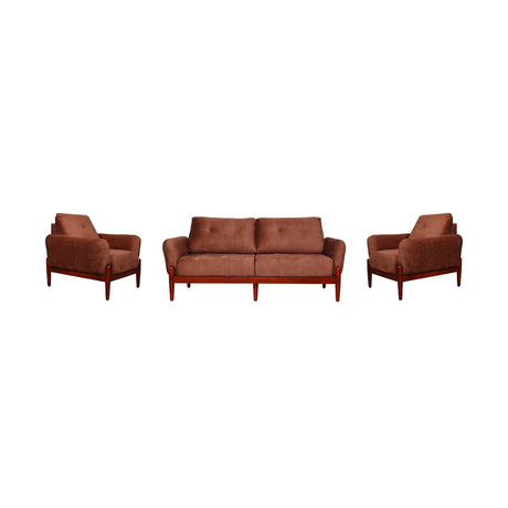 Enfield Fabric Sofa Set (3+1+1-Seater) - Maroon_1