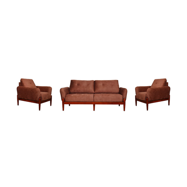 Enfield Fabric Sofa Set (3+1+1-Seater) - Maroon_1