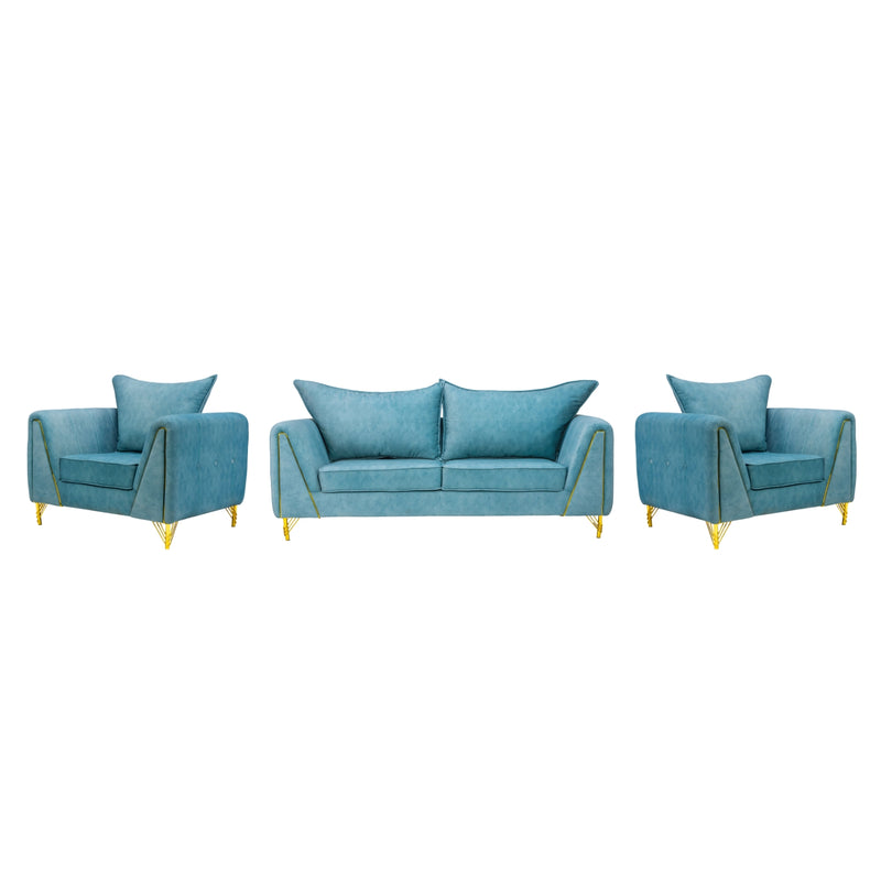 Estonia Pro Contemporary Fabric Sofa Set (3+1+1 Seater) - Green