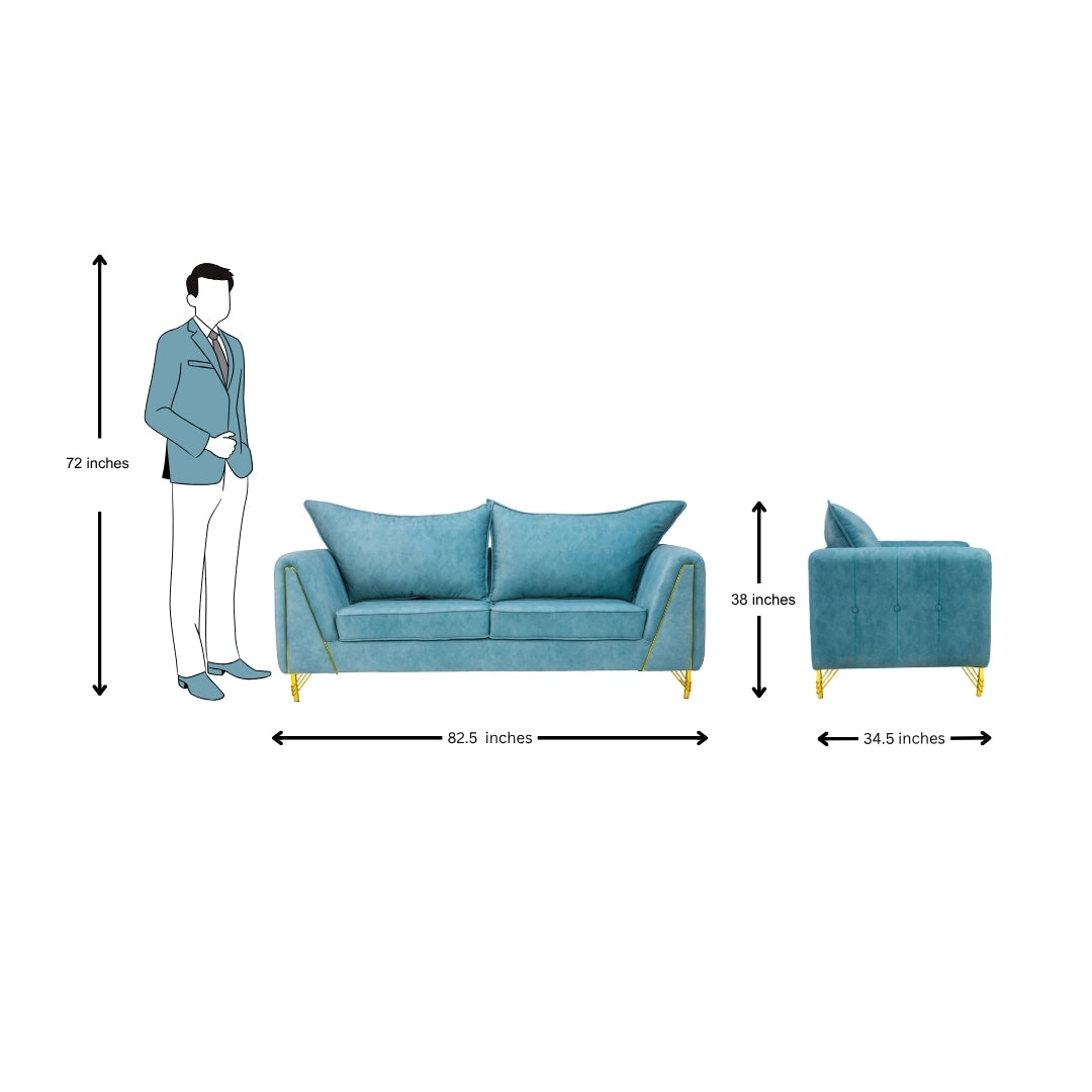 Estonia Comfort Fabric Sofa 3-Seater - Green_5
