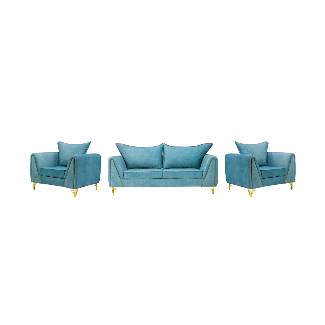 Estonia Pro Contemporary Fabric Sofa Set (3+1+1-Seater) - Green_1