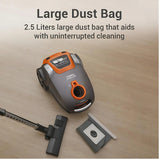 Eureka Forbes 23 KPA Stellar Vacuum Cleaner 2.5 L – Orange and Black