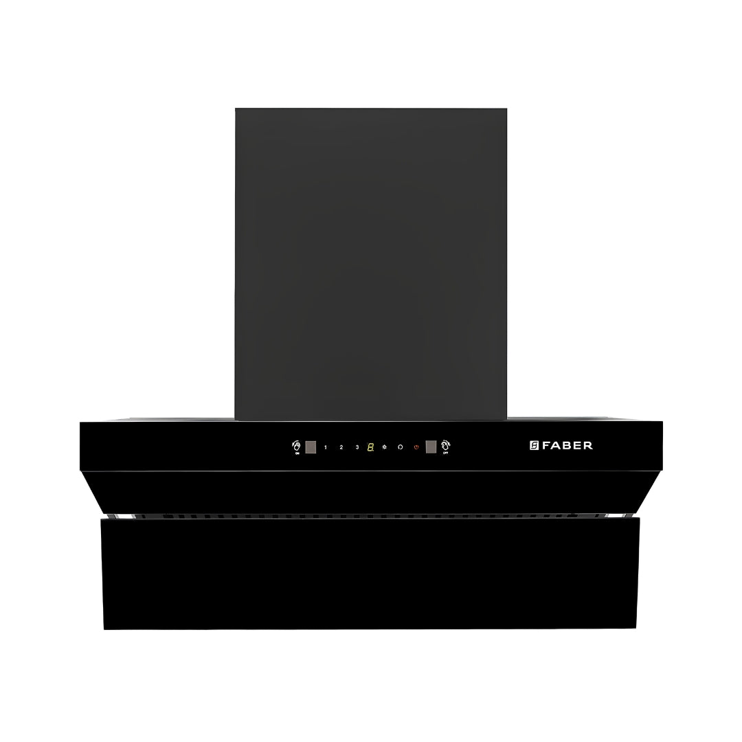 FABER Hood ARTEMIS IN HC SC FL BK 90 cm Auto-Clean Wall-Mounted Chimney – Black_Front View