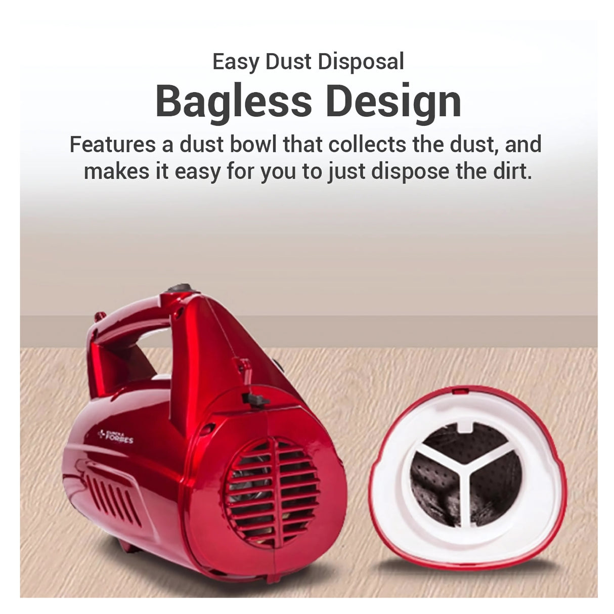 FORBES Super Clean 0.5 L Vacuum Cleaner - Red and Black