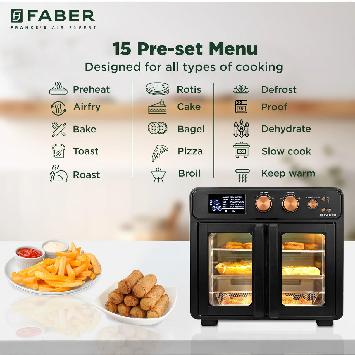Faber Air Fryer OTG 25 L 15F Bk Qish - Black