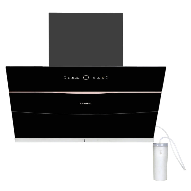 Faber Hood Bolt 90 cm Filter less Steam Auto-Clean Wall-Mounted Chimney - Black Tempered Glass