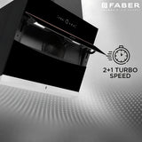 Faber Hood Bolt 90 cm Filter less Steam Auto-Clean Wall-Mounted Chimney - Black Tempered Glass
