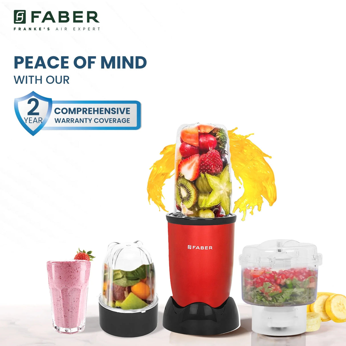 Faber Sportz 400 W 20,000 RPM 3-in-1 Blender – Wine Bird