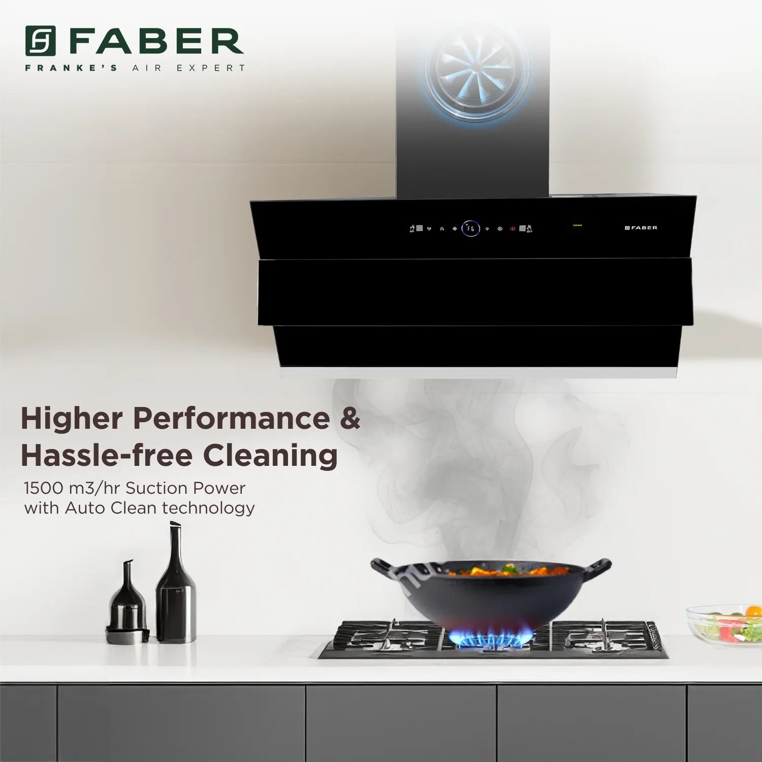 Faber Comet 90 cm Filterless BLDC Motor Auto-Clean Wall Mounted Chimney - Black_7