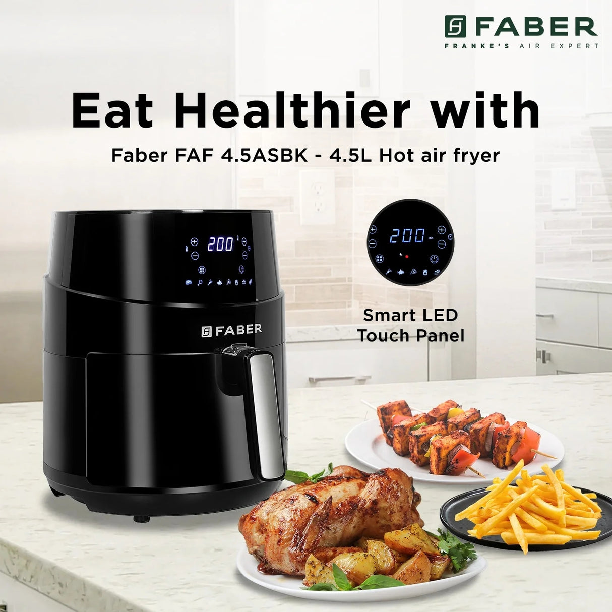 Faber FAF 4.5 ASBK Air Fryer 1500 Watts - Black_4