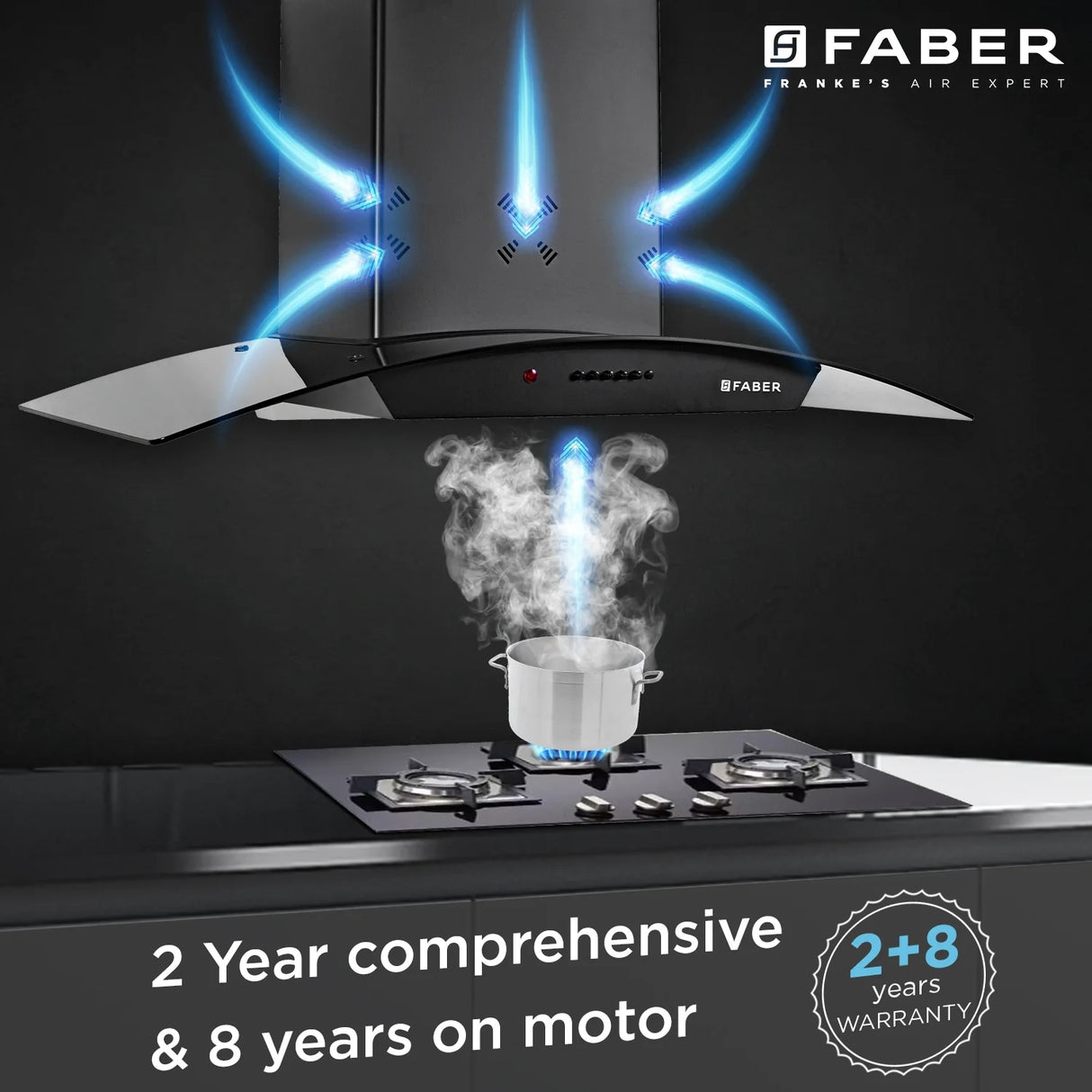 Faber Hood Ace Pro 3D IN HC PB FL BK 90 Filterless 90 cm Auto Clean Kitchen Chimney - Black_4