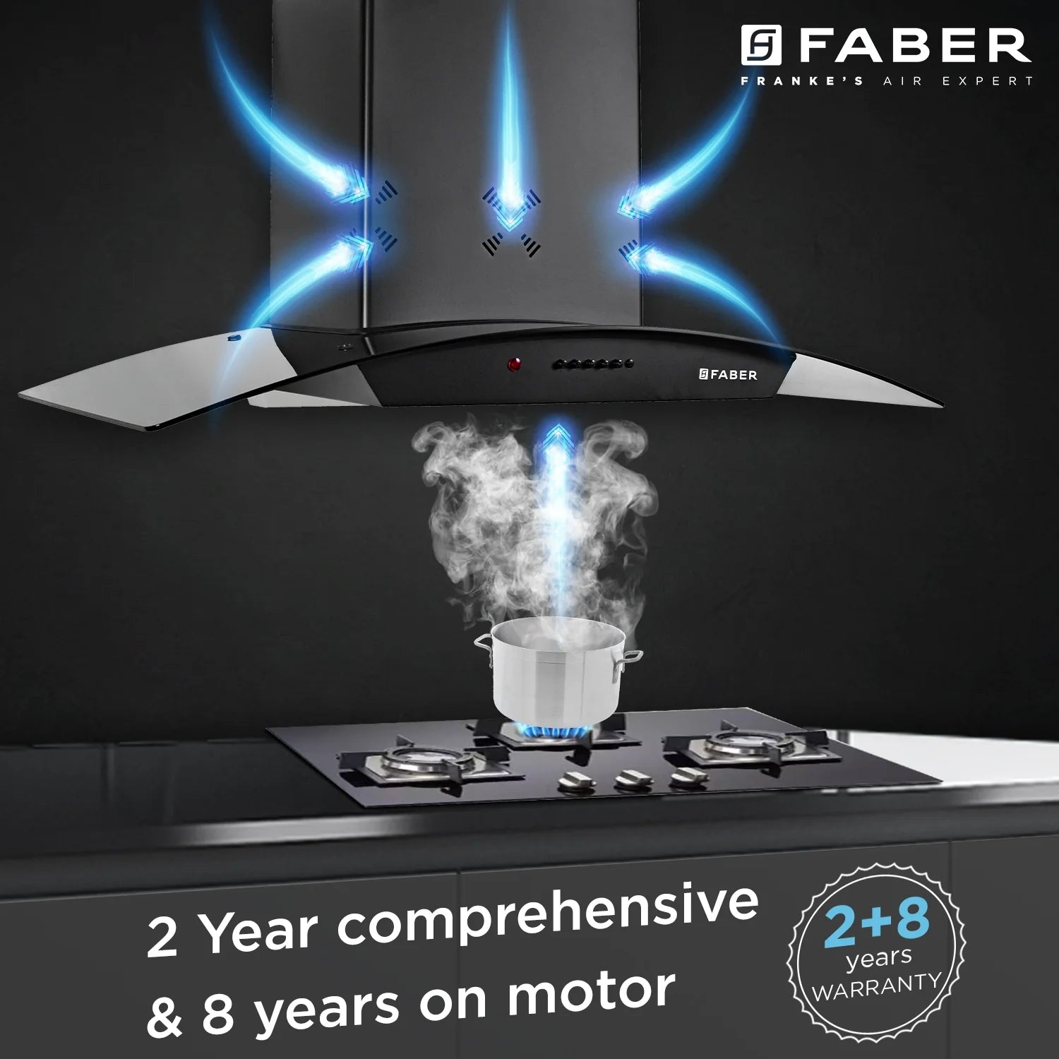 Faber Hood Ace Pro 3D IN HC PB FL BK 90 Filterless 90 cm Auto Clean Kitchen Chimney - Black_4