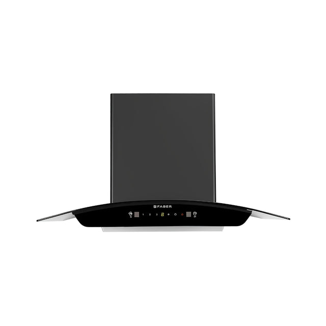 Faber Hood Sunny RC IN HC SC FL LG 75 cm Filterless Auto-Clean Kitchen Chimney – Black_Front View