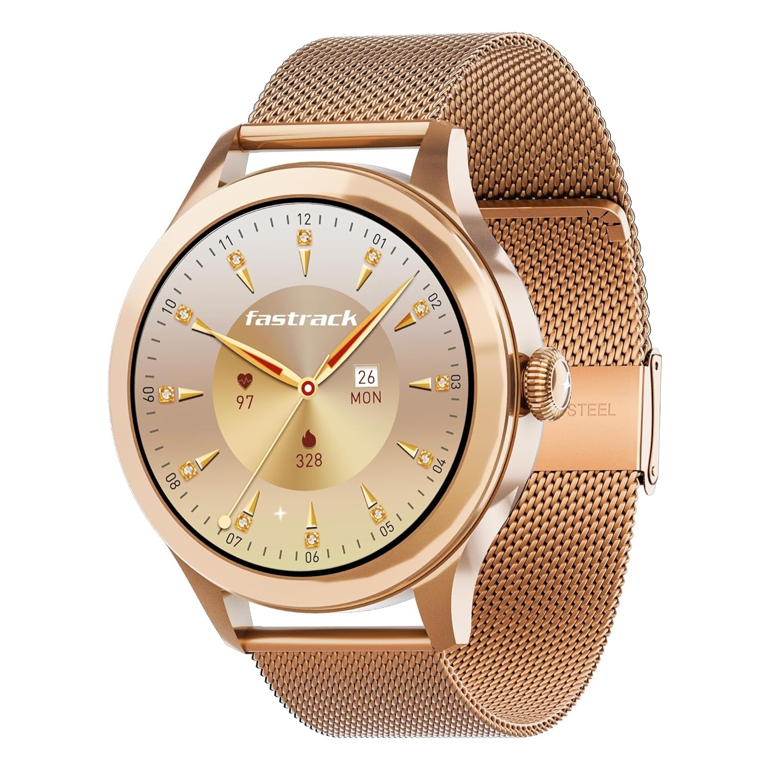 Fastrack Noir Pro with AMOLED Display Bluetooth Calling - Rose Gold - Buy Online at Chera Home Junction Coimbatore