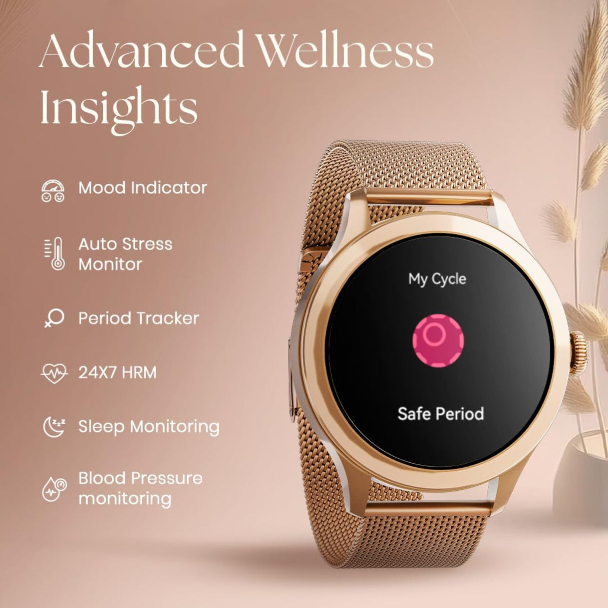 Fastrack Noir Pro with AMOLED Display Bluetooth Calling - Rose Gold