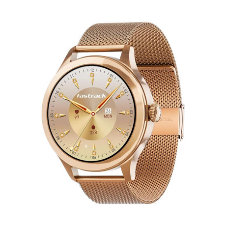 Fastrack Noir Pro with AMOLED Display Bluetooth Calling-Rose Gold_Front view