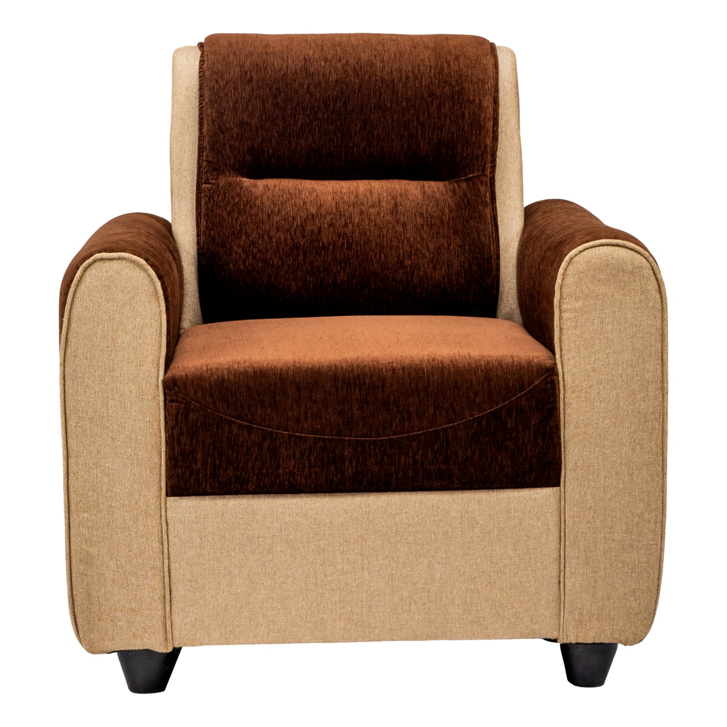 Finland Pro Relax Comfort  Fabric Sofa 1 Seater  - Brown and Sandal