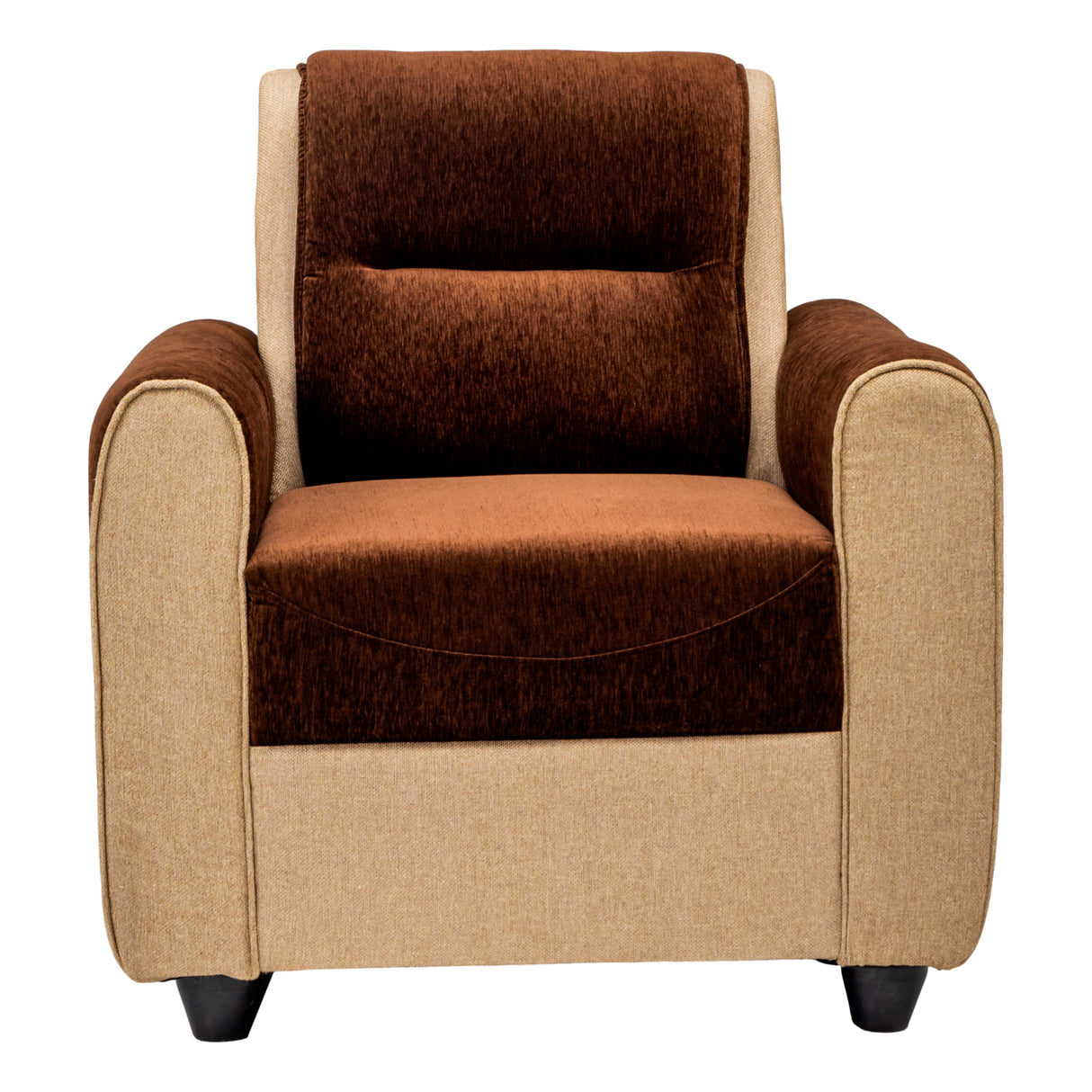 Finland Pro Relax Comfort  Fabric Sofa  Set (3+1+1 Seater) - Brown and Sandal