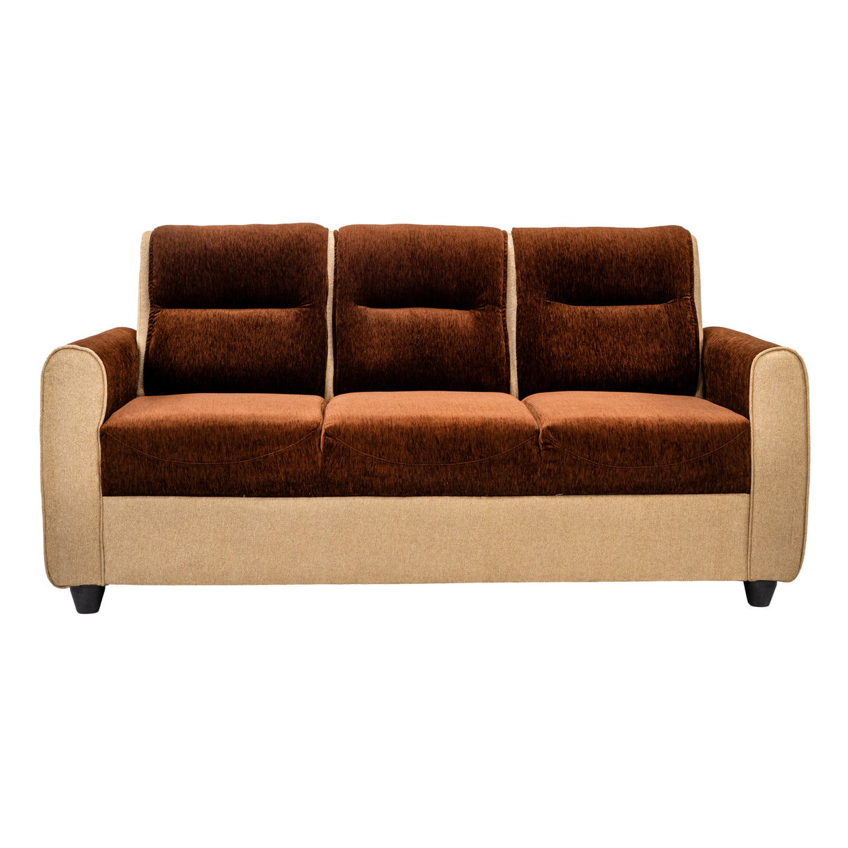 Finland Pro Relax Comfort  Fabric Sofa  Set (3+1+1 Seater) - Brown and Sandal