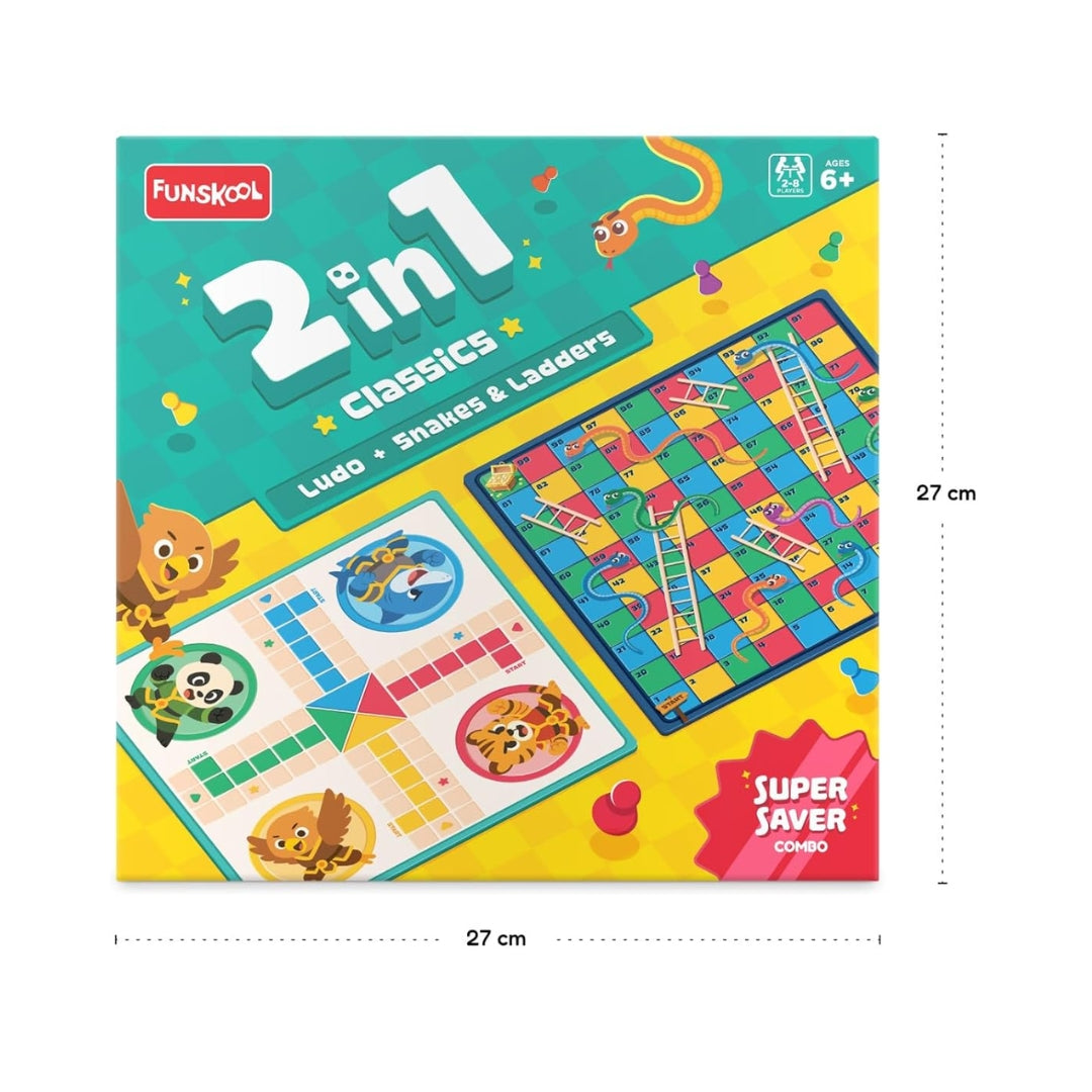 Funskool 2 In 1 Snakes and Ladder + Ludo Combo_4