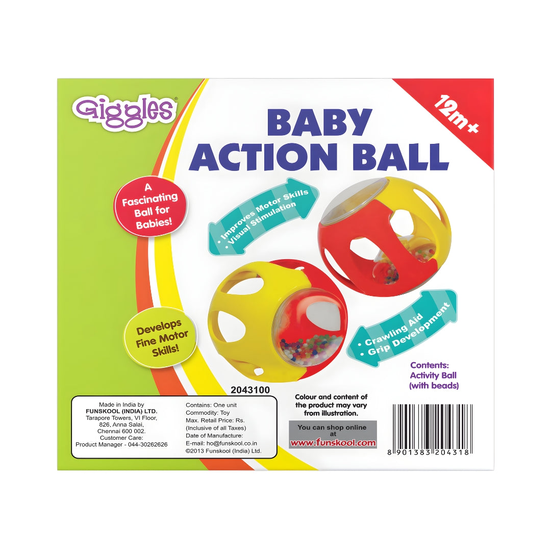 Funskool Giggles Baby Action Ball - Yellow and Red_05