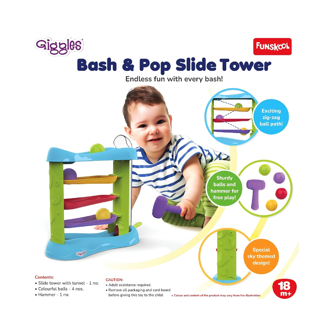 Funskool Giggles Bash and Pop Slide Tower_03