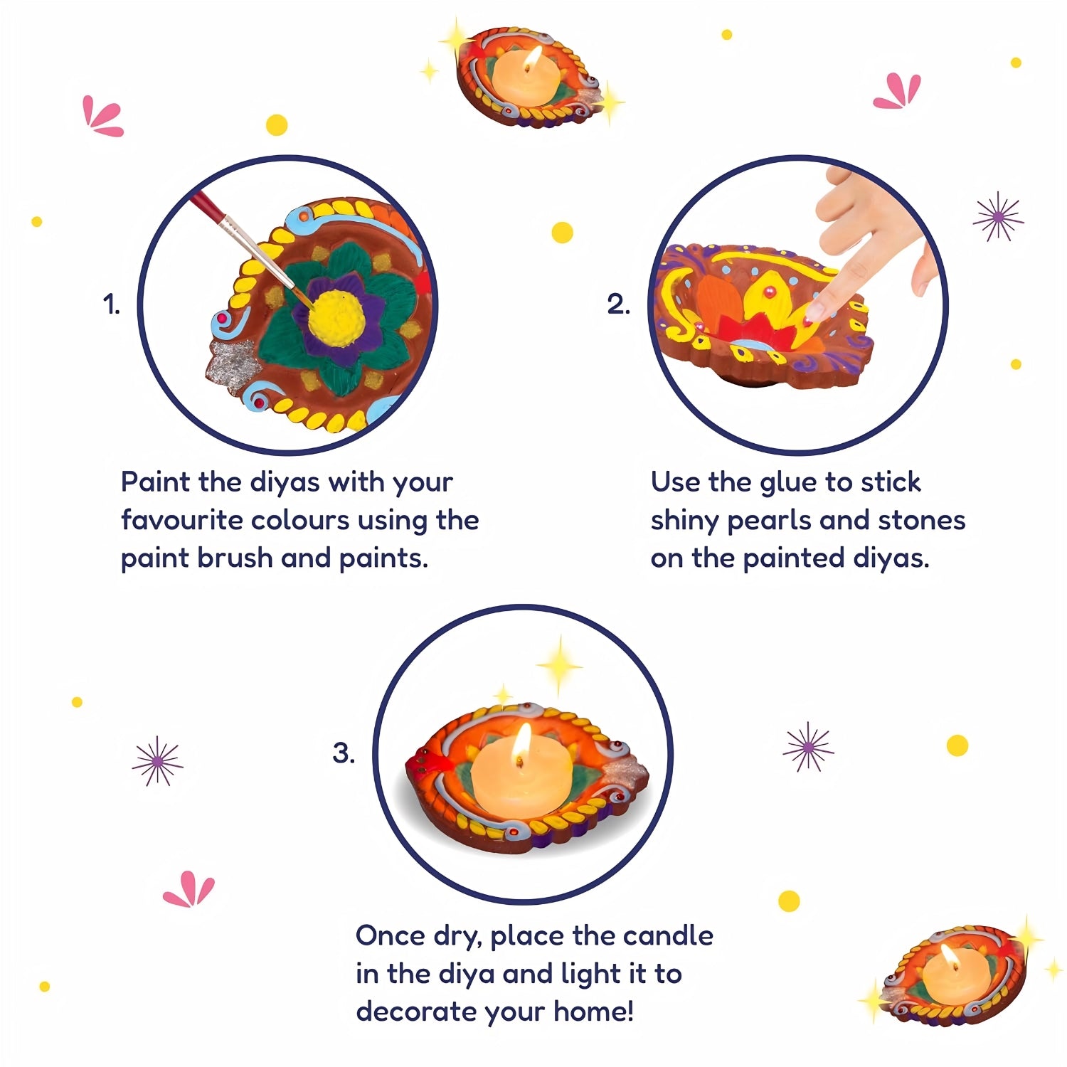 Funskool Handycrafts Diya Decor Kit_6