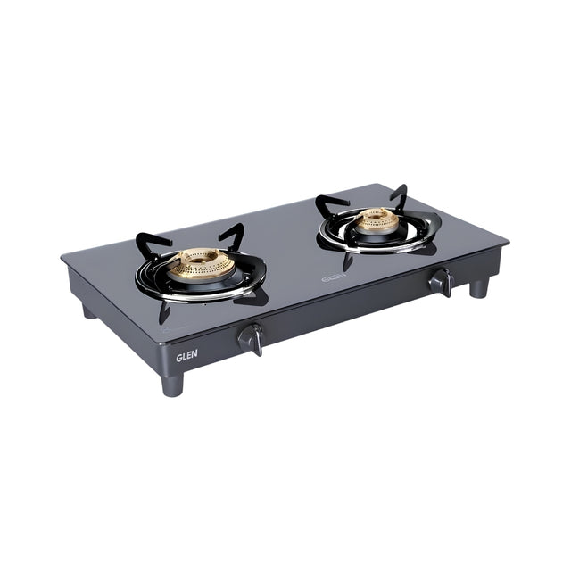 GLEN CT1021GTHFBBBL  GT 2‑Burner High Flame Brass Burner Gas Stove - Black