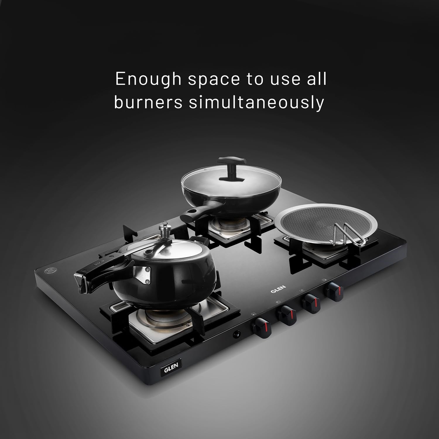 GLEN GL 1047 Ultra Slim 4 Burner Gas Cooktop – Black_3