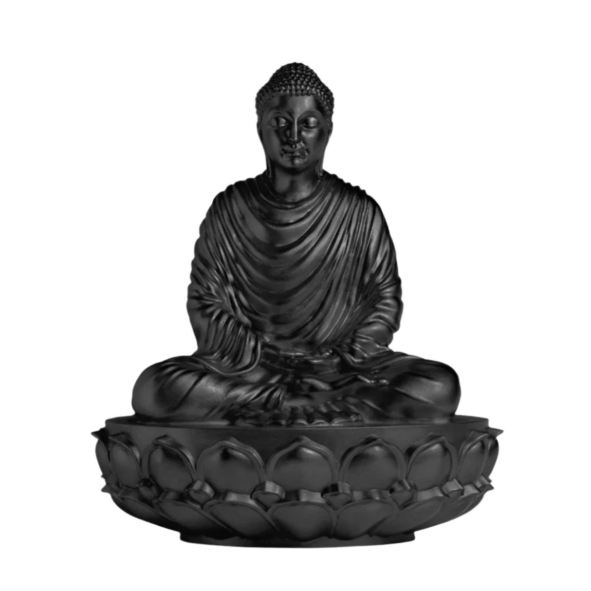 Gautama Buddha 6 In Sculpture - Matt Black